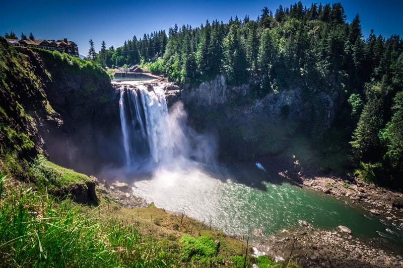 Snoqualmie Falls is a popular waterfall park in Washington State