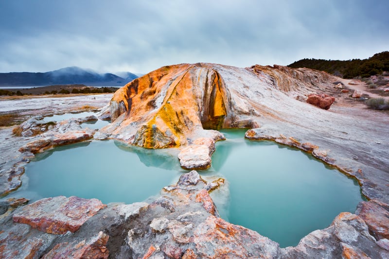 Turquoise Pools Travertine Hot Springs Bridgeport California USA